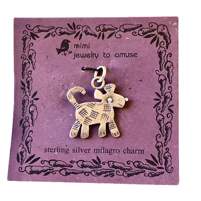 Artisan MIMI Vintage Sterling Silver DOG Charm Milagros Double Sided • $118.75