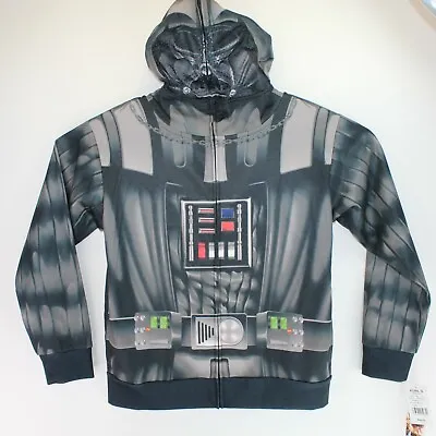 Star Wars Darth Vader Helmet Hoodie NWT Youth L Black Full Zip Jacket Sweatshirt • £15.25