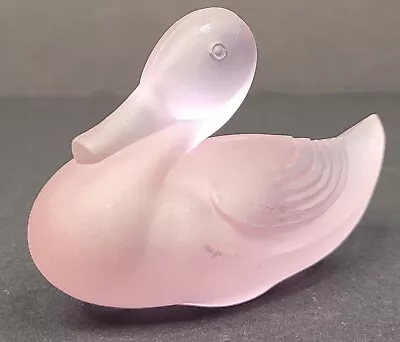 Vintage Violet Frosted Lalique Style Bird Duck Figurine Purple Art Glass • £48.21