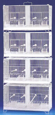 4-Combo Stackable Breeding Bird Cages Finches Aviaries Canary Center Dividers  • $119.58