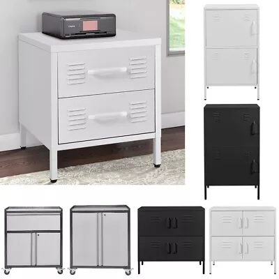 Metal Cabinet Lockable 2 Doors Cupboard Locker Console Storage Filling Cabinet • £89.95