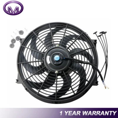 $26.89 • Buy 1X 14  Inch Universal 12V Electric Radiator Engine Cooling Fan Slim Push Mount