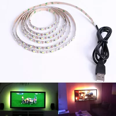 5V LED Strip Lights 5050 USB TV Backlight Flexible Tape Under Cabinet Lighting • £4