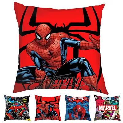 45cm Marvel Spiderman Pillow Case Cushion Cover Sofa Bed Car Office Decoration • £9.65