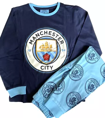 Manchester City Football Club OFFICIAL Boys Long  Pyjamas Age 5/6 Yrs Brand New • £9.49