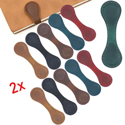 2/12Pcs Leather Magnetic Hand-Made Bookmark Creative Cute Book Holder Memo Mark • $10.59