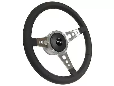 1969-94 Chevy SS 9-Bolt Leather 3 Spoke Steering Wheel Kit 3-Spoke Holes 14  • $314.99