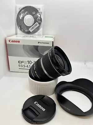 Canon EF-S 10-22 Mm F/3.5-4.5 USM With Caps Hood Box MINT • £139