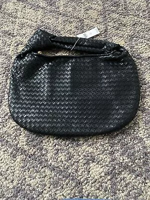 Melie Bianco Brigitte Large Satchel Bag Faux Leather In Black NWT Anthropologie • $99
