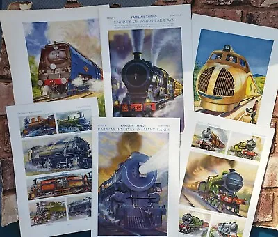 6 Vintage British Railways Trains Book Prints Steam Diesel Engines Trains Art  • £6.50