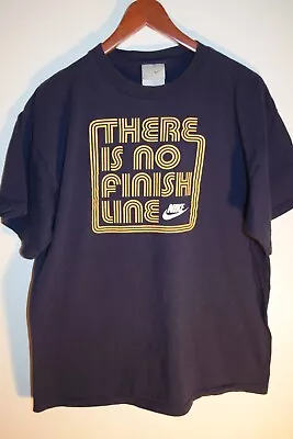 Nike There Is No Finish Line Vintage T Shirt Men's Large M/L Navy Blue Running • $19