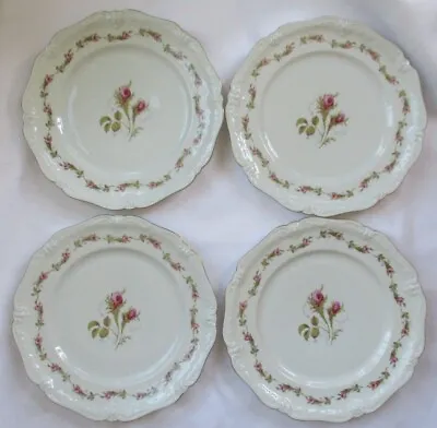 $55.19 • Buy Eschenbach China La Reine Pink Moss Rose Scalloped Edge Dinner Plate - Set Of 4