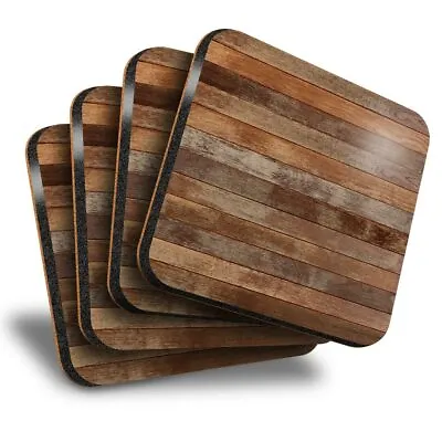 £7.99 • Buy Set Of 4 Square Coasters - Laminate Wooden Floor  #3848