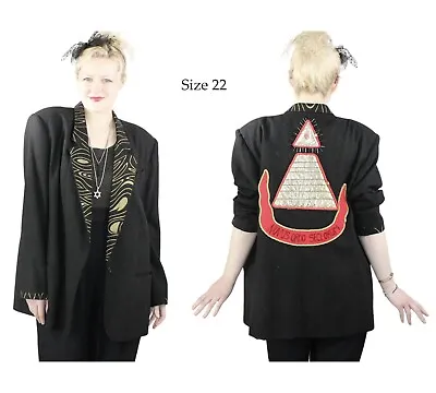 Desperately Seeking 80s Pyramid Style Size 22 Black Glitter Susan Jacket • $181.50