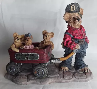 Boyd's Bears Collectors Figurine - Huck With Mandy Zoe And Zach Rolling Along  • $6.99