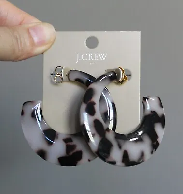 NEW J. Crew Large Tortoise Shell Hoop Earrings • $11.99