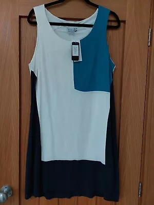 Ladies Graphic Lined Sleeveless Dress By Miss Captain Trend. Size UK12. • £15