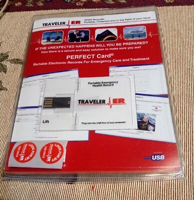 Traveler ER Portable Emergency Health Medical Electronic Records USB Flash Drive • $11.95