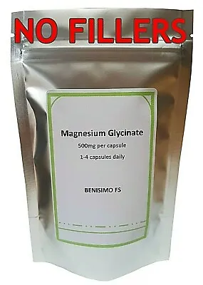 Magnesium Glycinate 500mg Clean Veg Capsules Best Tablets Multi Listing • £5.99