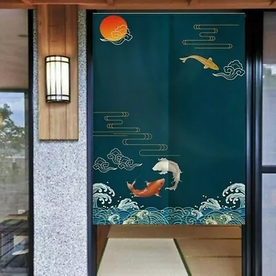 Japanese Noren Crane Door Curtain Cotton Linen Home Restaurant Room Divider • $42.27