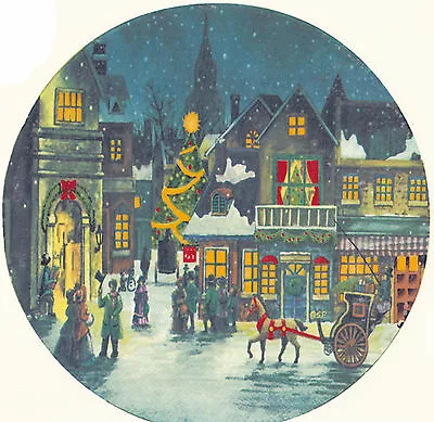 Ceramic Decals Vintage City Christmas Holiday Scene • $3.85
