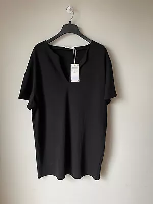 $24.35 • Buy 💖BNWT - ZARA HOME MINI T-SHIRT DRESS Black Jersey Stretch MEDIUM