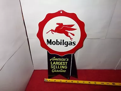 MOBIL 7x11 In MOBILGAS PEGASUS FLYING HORSE ADV. SIGN HEAVY DIE CUT METAL #S 13 • $99.99