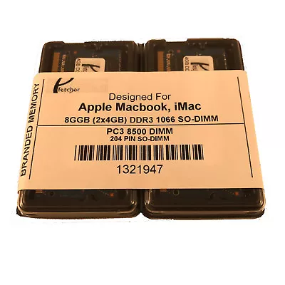 8GB KIT (2 X 4GB) PC3-8500 APPLE MacBook Pro APPLE IMac APPLE Mac Mini MEMORY  • $33.14