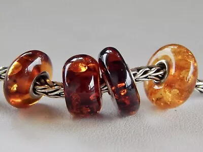 TROLLBEADS OOAK Amber Unique BEAD #1 Glitter Bits ROOTBEER Oldie (ONE BEAD) NEW • $38