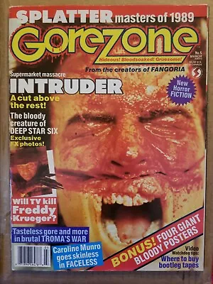 $17.99 • Buy GOREZONE Mag March 1989 Intruder Freddy Krueger Caroline Munro