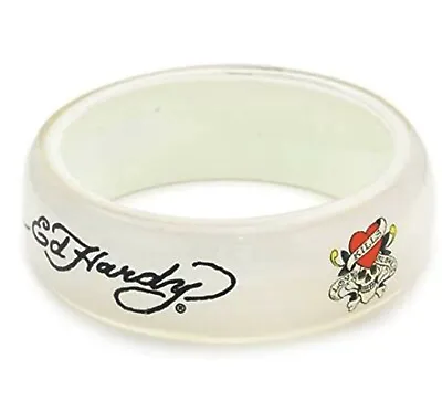 Ed Hardy Christian Audigier Slip On Bangle Original Licensed Bracelet Cuff White • $14.66