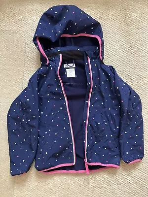 H&M Girls 7-8 Years Navy Stars Softshell Coat • £6.70