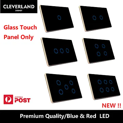 $8 • Buy Glass Panel WiFi Light Switch Touch Glass Panel 1/2/3/4/5/6 Gang Black&gold Trim