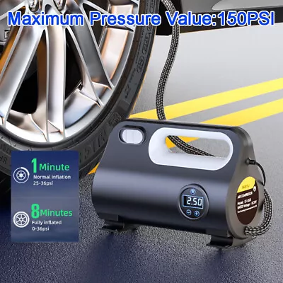 150 PSI Air Compressor Tire Inflator Fits Car Moto Bike Tires Air Pump Portable • $24.99