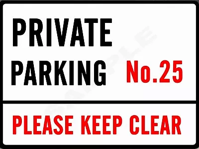 PRIVATE PARKING SIGN Keep Clear Personalised No Parking Waterproof Metal Sign UK • £5.14