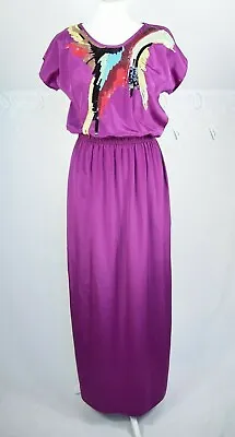 £15 • Buy Butterfly Matthew Williamson Maxi Sequinned Fuchsia Pink Silky Dress Size 8