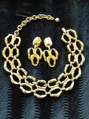 Vintage LES BERNARD VO Vogue Couture Necklace And Earrings • $189.99