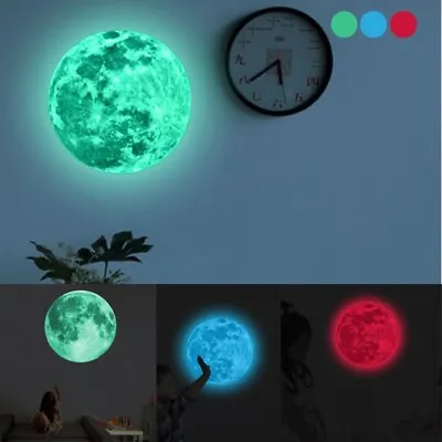 5CM-40CM Glow In The Dark Moon Moonlight Wall Decal Sticker Ceiling Room Decor • $8.09