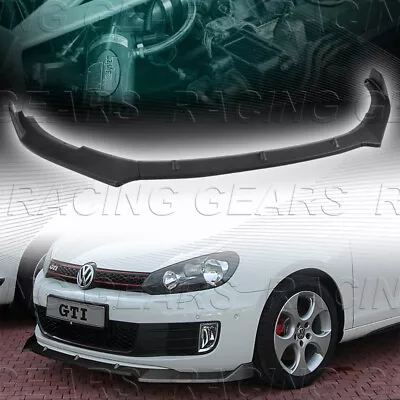 Matt Black Front Bumper Splitter Spoiler Lip Fit 10-13 Volkswagen Golf Mk6 Gti • $49.95