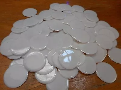 Plastic Non Magnetic Bingo Chips 7/8  Size Bags Of 100 Color Solid White • $5.99