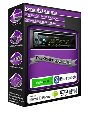 Renault Laguna DAB Radio Pioneer Car StereoCD USB Input Player Bluetooth Kit • $252.58