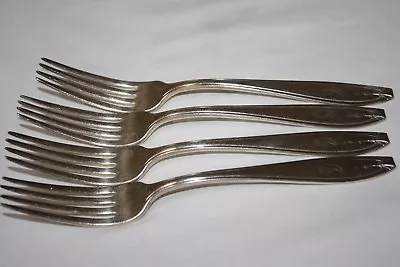 1835 R. Wallace Silver Plate Flatware  Hostess (4) Dinner Forks 7.5  Mono • $17.99