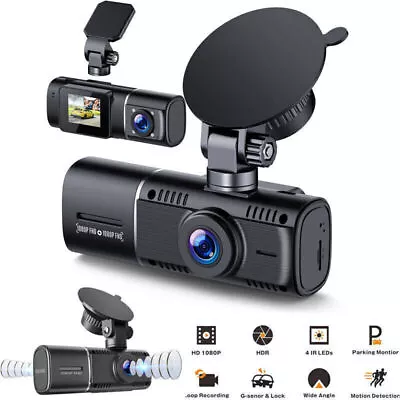 TOGUARD 1080P Dual Dash Cam Front And Inside Car Recorder Camera Night Vision AU • $78.79