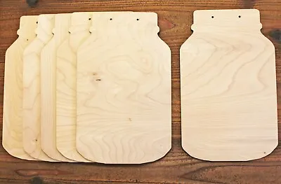 SET OF 6 Mason Jar Unfinished Wood Cutout Shapes Wall Sign Ready To Paint Crafts • $8.99