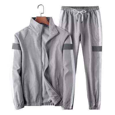 Casual Mens Tracksuit Sets 2Pcs Sweatshirt Pants Bottoms Sports Set Jogging Suit • $17.39