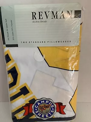 NEW University Of Michigan Wolverines 2 Standard Pillowcase Revman Cotton Blend • $15.99