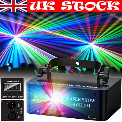 RGB Beam LED Laser Scanner Projector Light DMX Stage Effect Show DJ Disco Light • £52.99