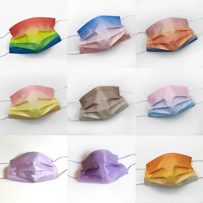 Rainbow Colourful 3/4 Ply Disposable Masks Adults Disposable Face Mask 3D Mask • £4.99