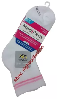 ( 8 Pairs ) Medipeds Non Binding Quarter MEMORY CUSHION Sole Women Socks Sz 6-10 • $34.99