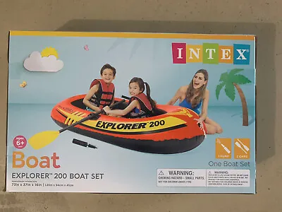 Intex Explorer 200 Inflatable 2 Person River Raft Boat Set With 2 Oars Pump 73” • $24.99